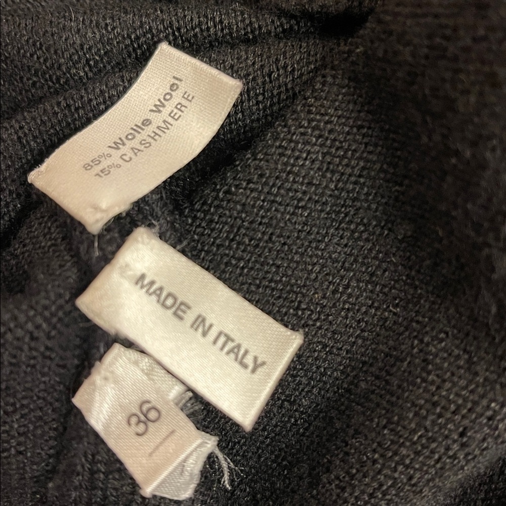LANGE 36 Navy Wool Cashmere Cardigan Dress Gold Buttons Old Money Minimalist - Picture 8 of 10